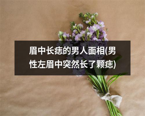 眉中长痣的男人面相(男性左眉中突然长了颗痣)